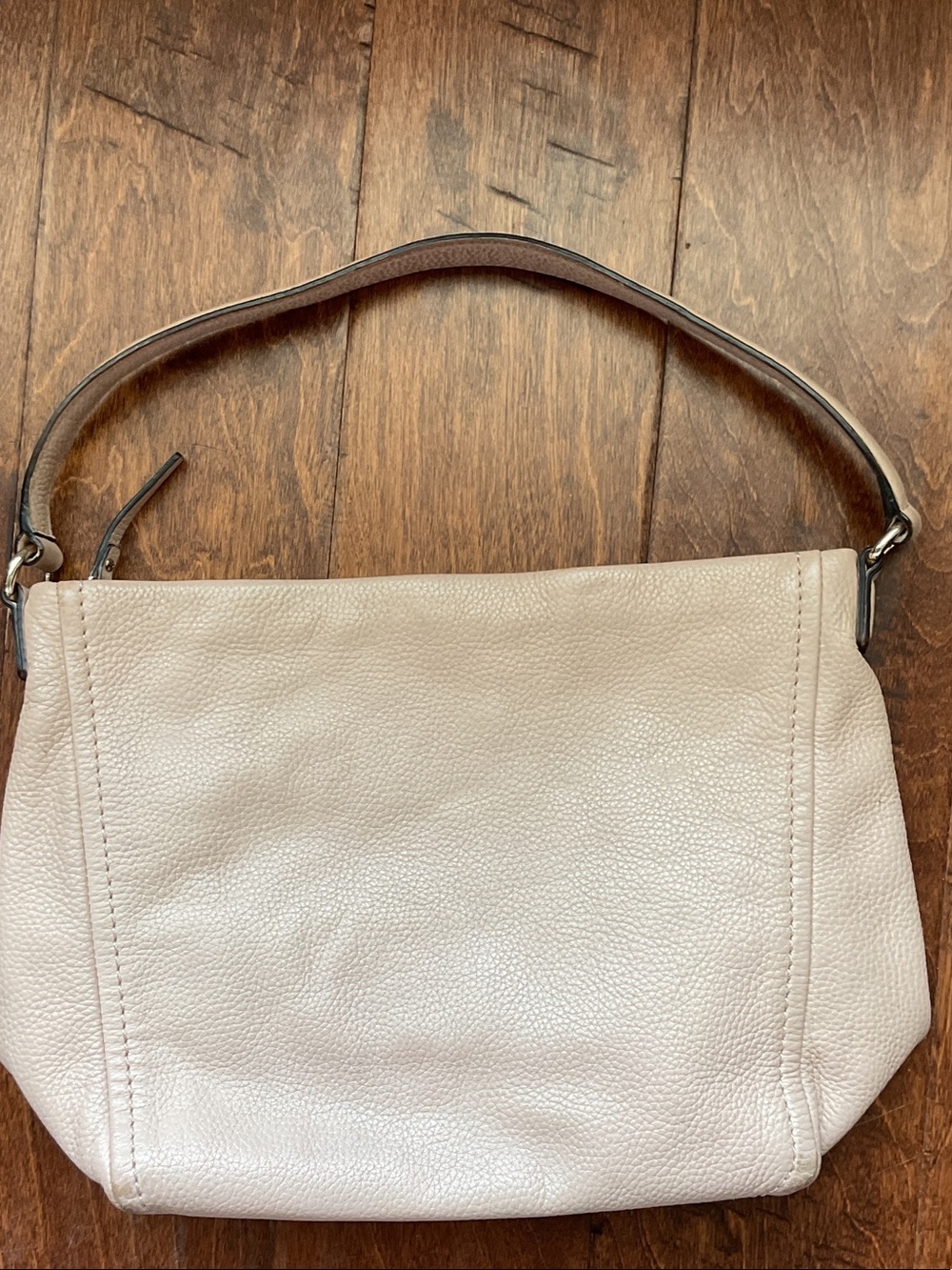 kate spade Cream Pebbled Leather Shoulder Bag with Front Zip